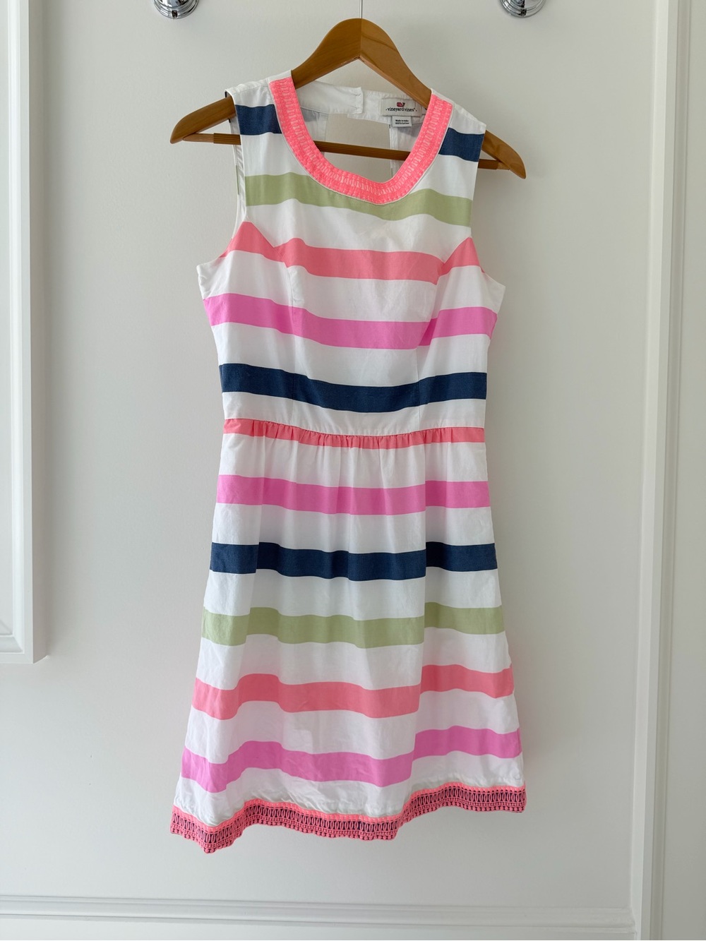 Vineyard Vines Striped 100% Cotton Dress Size 4 Preppy Coastal